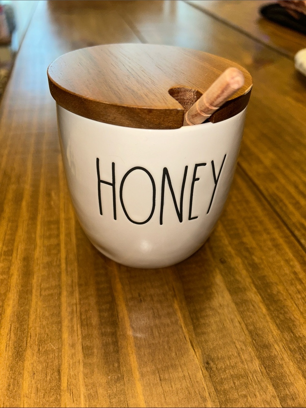 Rae Dunn White Ceramic Honey Jar